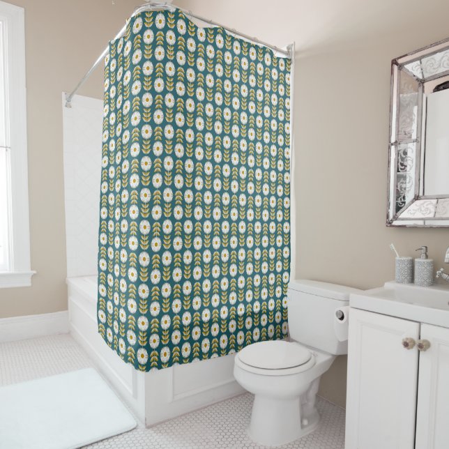 White Petunias Shower Curtain (In Situ)