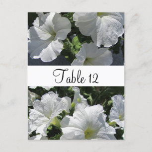 White Petunias Table Seating Card