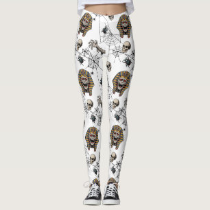 🤍 White Pharaoh Mummy Halloween Tee 🎃👑 Leggings