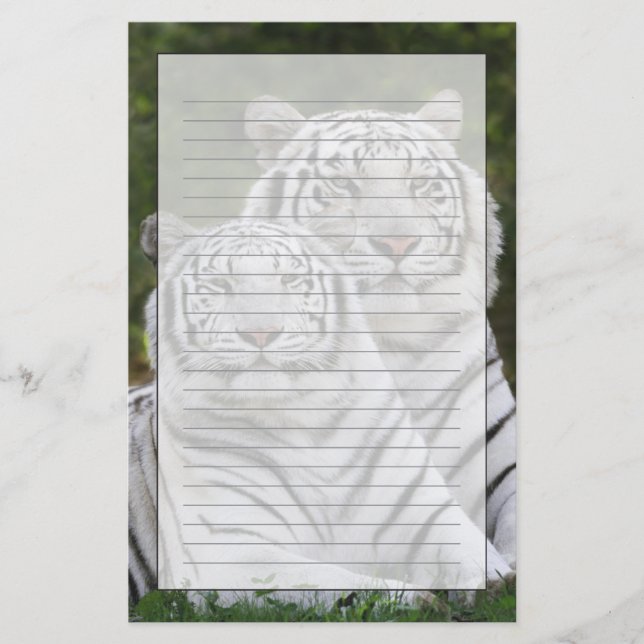 White phase, Bengal Tiger, Tigris Stationery (Front)