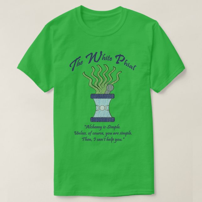 White Phial Alchemy Shop T-Shirt (Design Front)