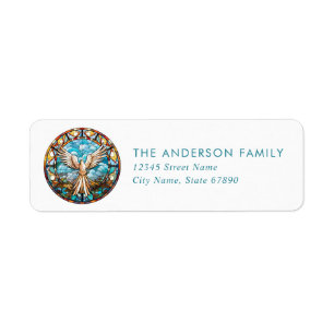 White Phoenix Bird Return Address Labels