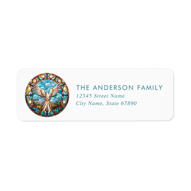White Phoenix Bird Return Address Labels (Front)