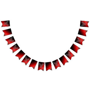 White Phoenix Rises Red n Black Ashes Bunting