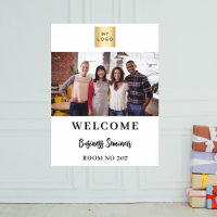 White photo business logo seminar welcome