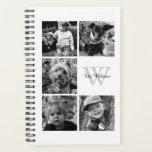 White Photo Collage and Monogram Planner<br><div class="desc">Beautiful personalised photo collage design.</div>