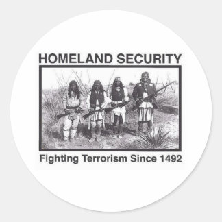 White Photo Indian Homeland Security Classic Round Sticker