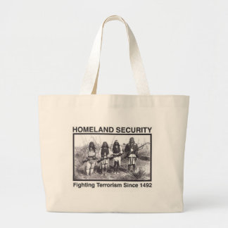 White Photo Indian Homeland Security Large Tote Bag