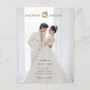 White photo wedding Invitation Postcard