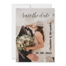 White Photographic Save the Date Virtual Invitatio