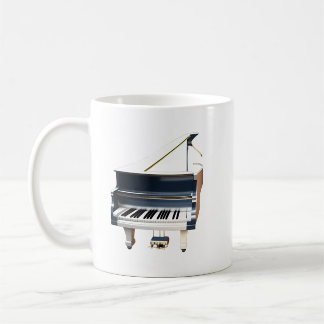 White piano coffee mug (Left)