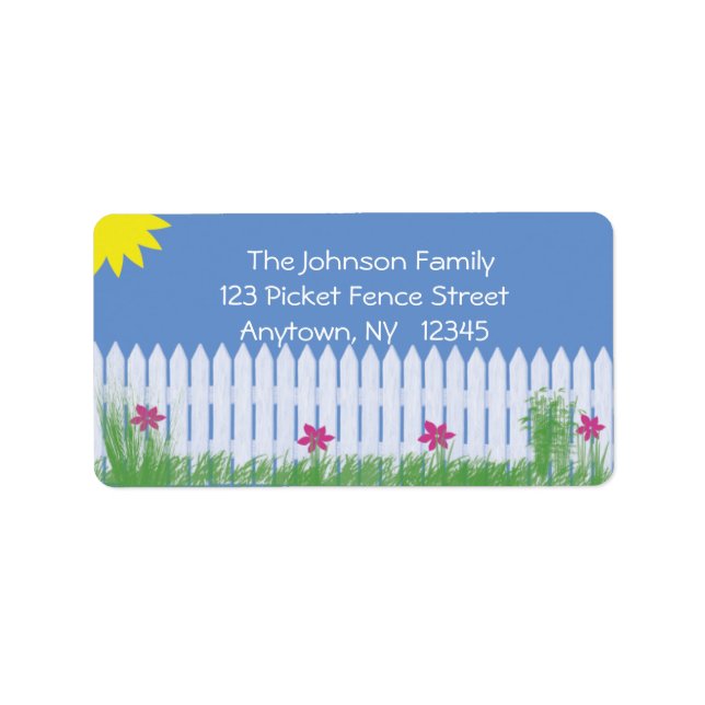 White Picket Fence Address Label (Front)