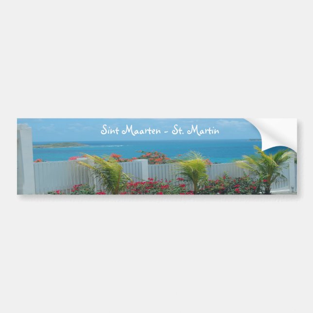 White Picket Fence in Sint Maarten Bumper Sticker (Front)