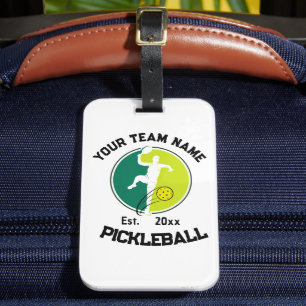 White Pickleball Club Team Player Pickler Custom Luggage Tag