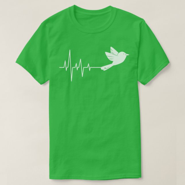 White Pigeon Heartbeat T-Shirt (Design Front)