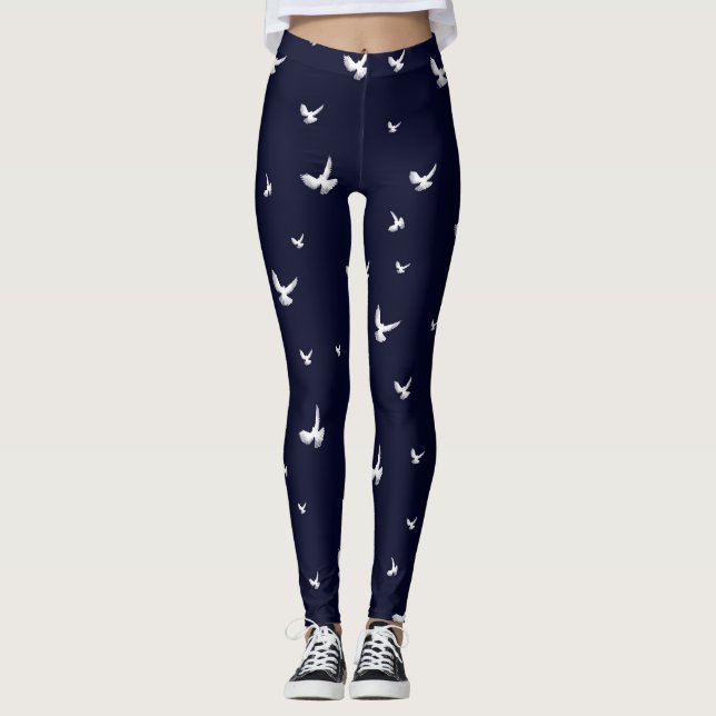 White pigeons  leggings (Front)