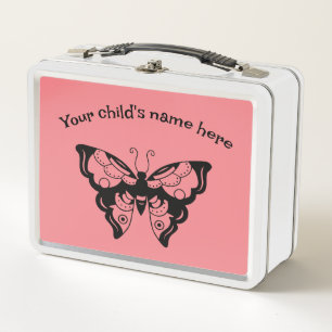 White & Pink Add Your Child's name Lunchbox