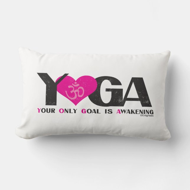 White Pink Black YOGA Acronym Personalised Gift Lumbar Cushion (Front)