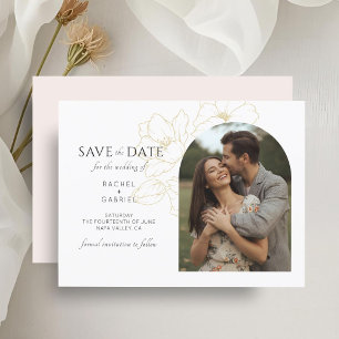 White & Pink Boho Floral Wedding Save the Date