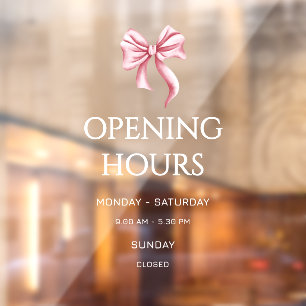 White Pink Bow Opening Hours Small Business