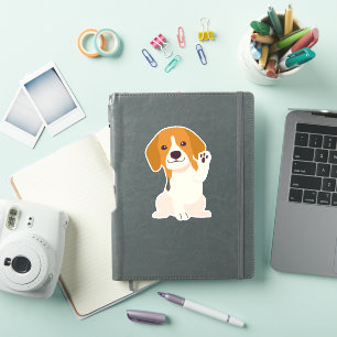 White Pink Elegant Cute Beagle Dog
