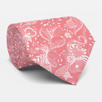 White & Pink Exotic Floral Swirls