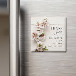 White Pink Floral | Wedding Favour Magnet<br><div class="desc">We designed these white pink floral | wedding favour magnet to your beutiful wedding. You can change the text,  with the name of bride and groom,  easily personalise and customisable</div>