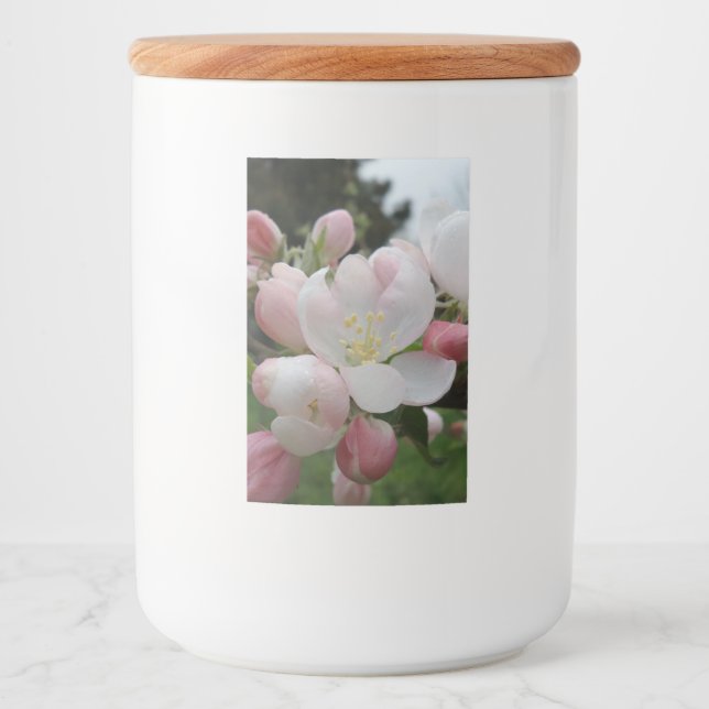 White/Pink Flower Food Container Label (Front)
