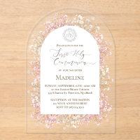 white pink flowers First Holy Communion