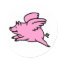 White Pink Flying Pig