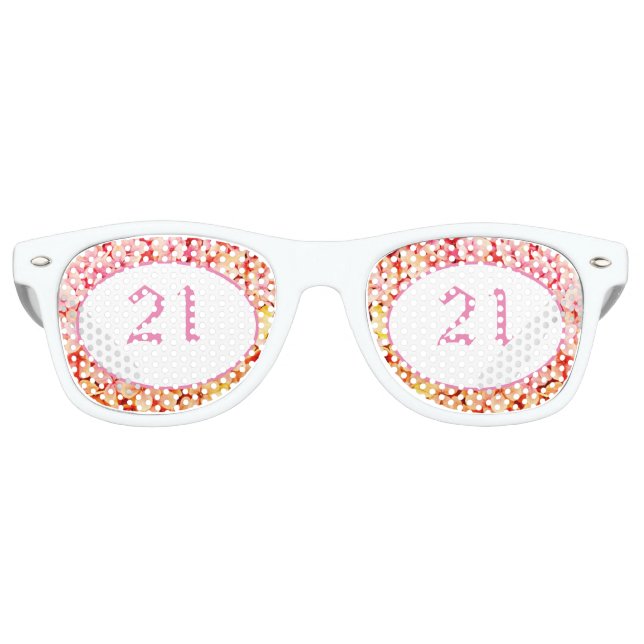 White Pink Fun Cool Novelty Girl Birthday Retro Sunglasses (Front)