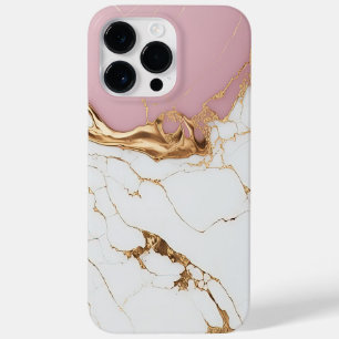White Pink Gold Marble Modern Luxury Chic  Case-Mate iPhone 14 Pro Max Case