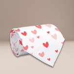 White Pink Hearts Valentine's Day  Tie<br><div class="desc">Complement your Valentine's Day attire with this cute heart patterned tie in red and pink colours. Illustrated and designed by Patricia Alvarez.</div>