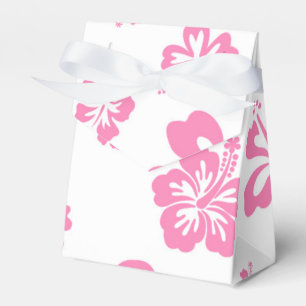 White & Pink Hibiscus Flower Party Favour Boxes