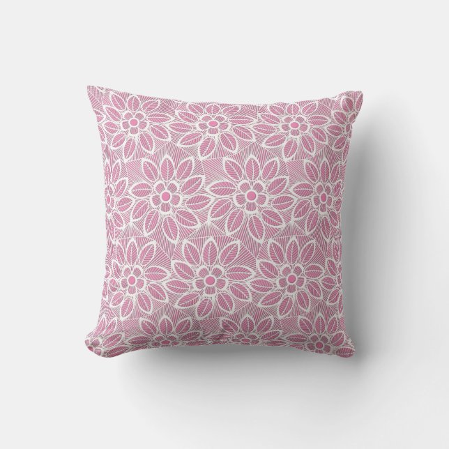 WHITE PINK LACE DOUBLESIDED Cushion (Front)