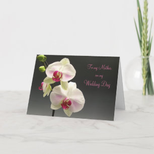 White pink orchids Thank you Mother for my Wedding Card