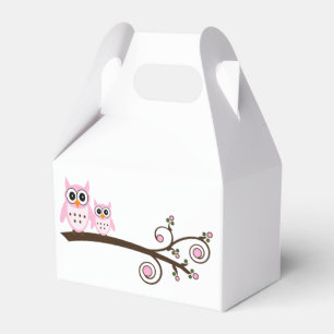 White & Pink Owl Theme Party Favours Favour Box