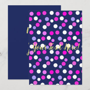 White Pink Purple Blue Circles Balls Invitation
