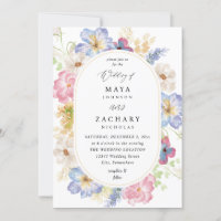 White Pink & Purple Floral Wedding V-DL