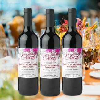 White & Pink Red Wine Label