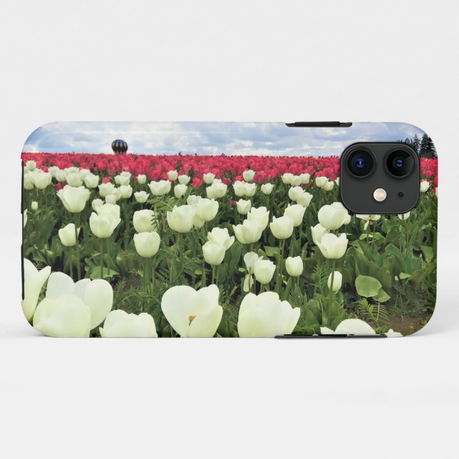 White & Pink Tulip Field, Oregon Case-Mate iPhone Case (Back (Horizontal))