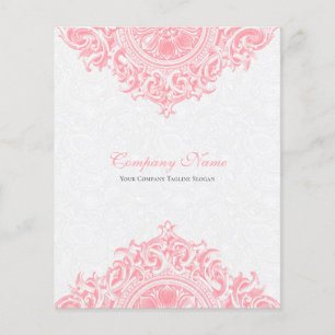 White & pink Vintage Floral Ornament Flyer