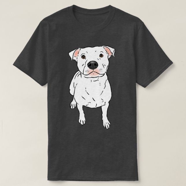 White Pit Bull, White Pittie, Pit Bull Lover, Pit  T-Shirt (Design Front)