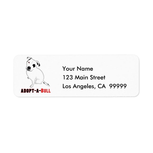 White Pitbull Puppy ADOPT-A-BULL (Front)