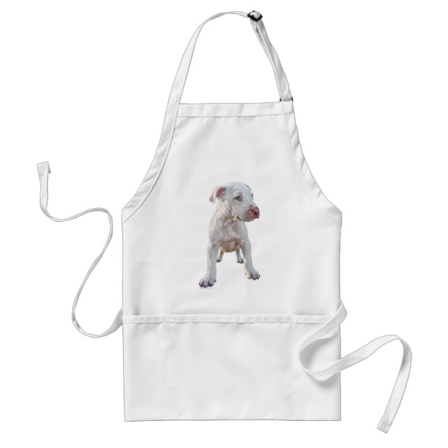 White Pitbull Puppy Standard Apron (Front)