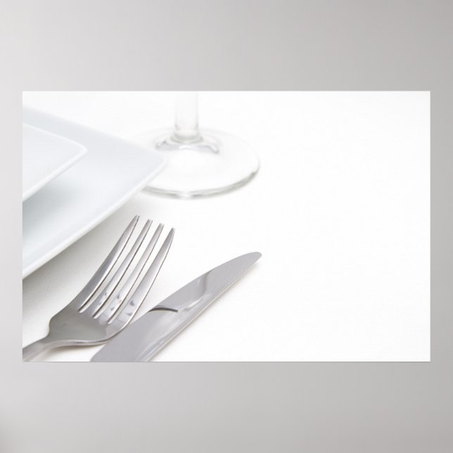White place setting poster (Front)