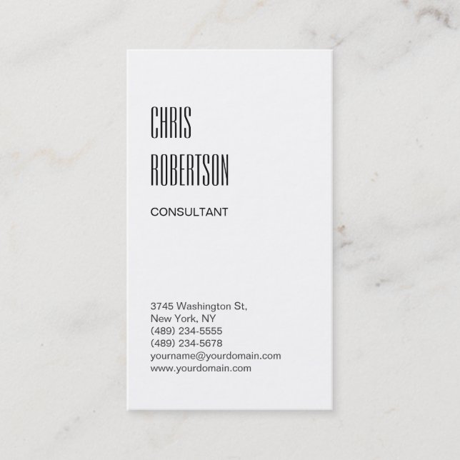 White Plain Attractive Standard Business Card (Front)