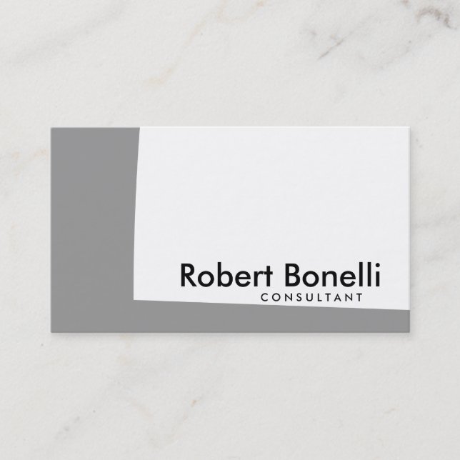 White Plain Modern Consultant Business Card (Front)