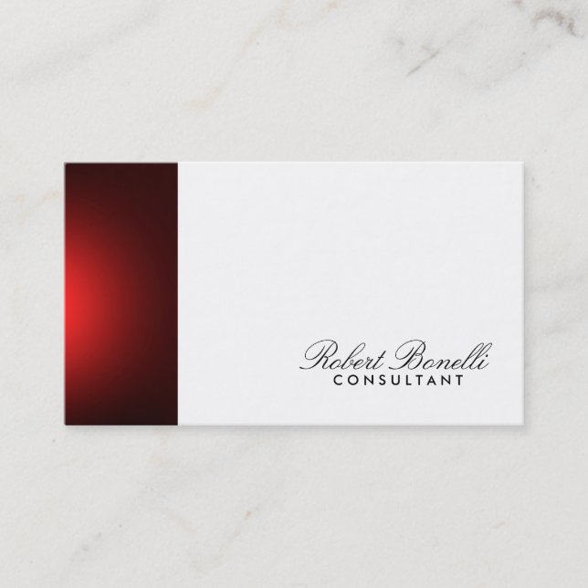 White Plain Modern Consultant Business Card (Front)