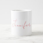 White Plain Modern Handwriting Your Name Large Coffee Mug<br><div class="desc">This template can be customised to meet all professional occupations.</div>